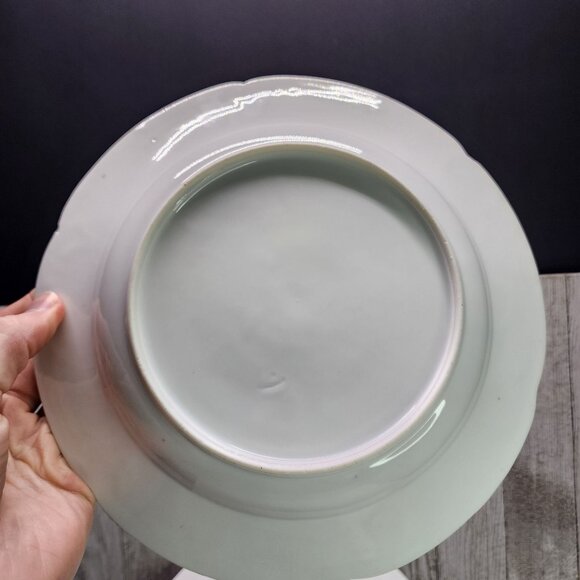 Vintage Bassett Limoges Dinner Plates White Pink Flower Austria 9.5 in Set Of 2 - Picture 4 of 7